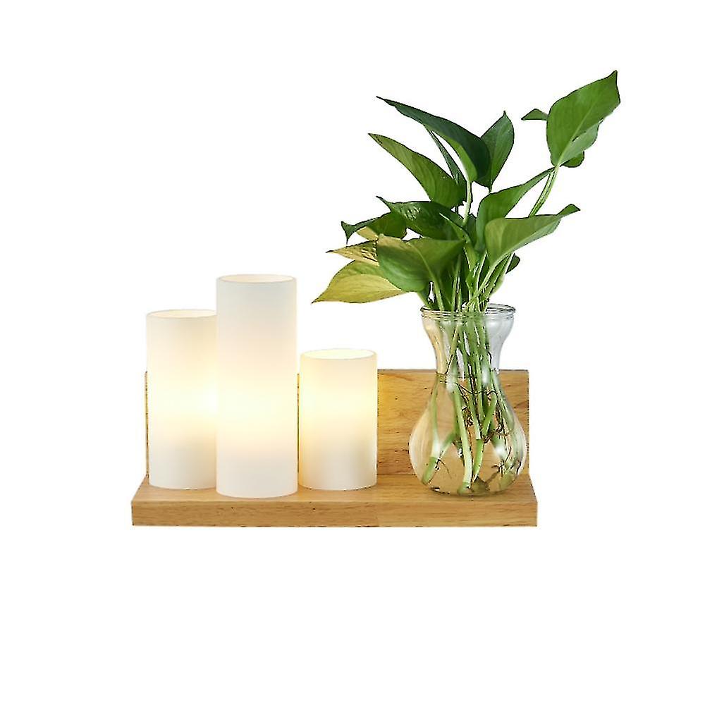 Indoor Solid Wood Wall Lamp, Creative Simple Modern Style, Candle Shape Lampshade, Left And Right