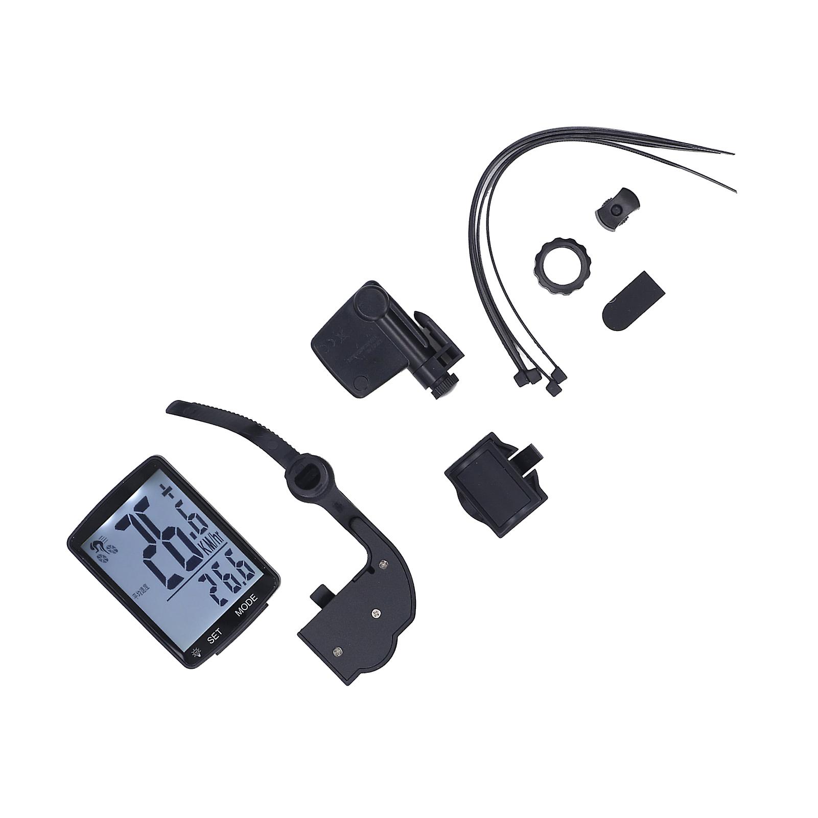 Bicycle Speedometer Wireless Cycle Computer Waterproof Cycling Odometer 2.8in Screen LED Backlit Black with White Light