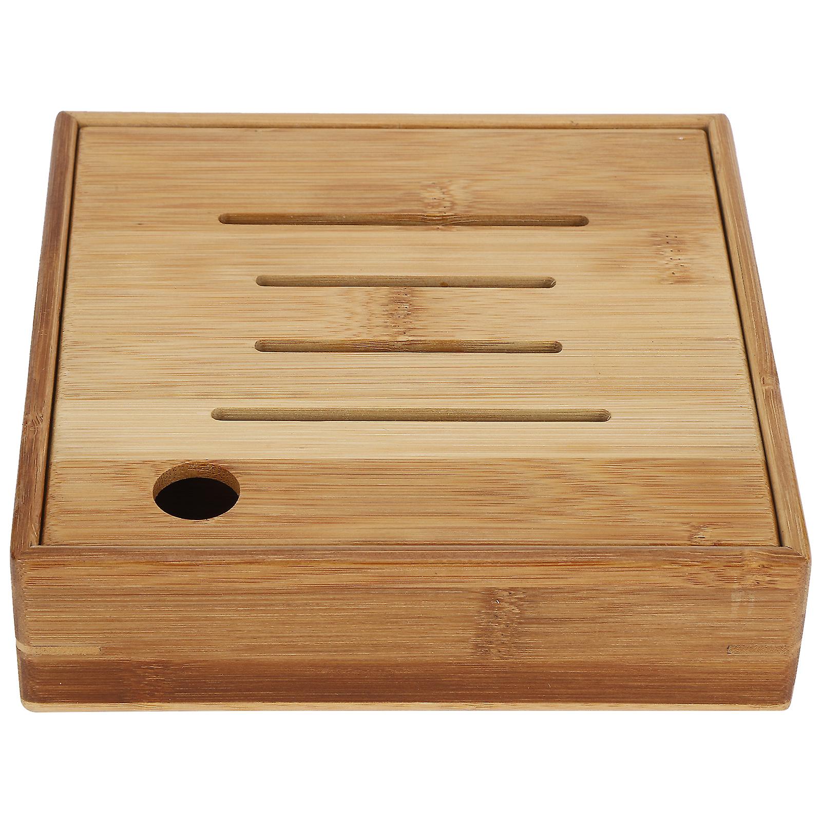 Snack Serving Tray 4 Compartments Bamboo Dried Fruit Storage Box Platter with Lid