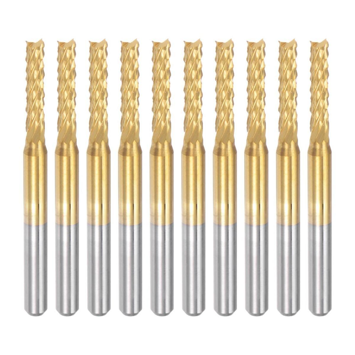 10PCS Fraise de fraise de gravure en carbure de titane 10PCS Fraise de fraise de gravure Fraise CNC bits pour machine à circuits imprimés, tige de 1/8 pouce 2,4 mm