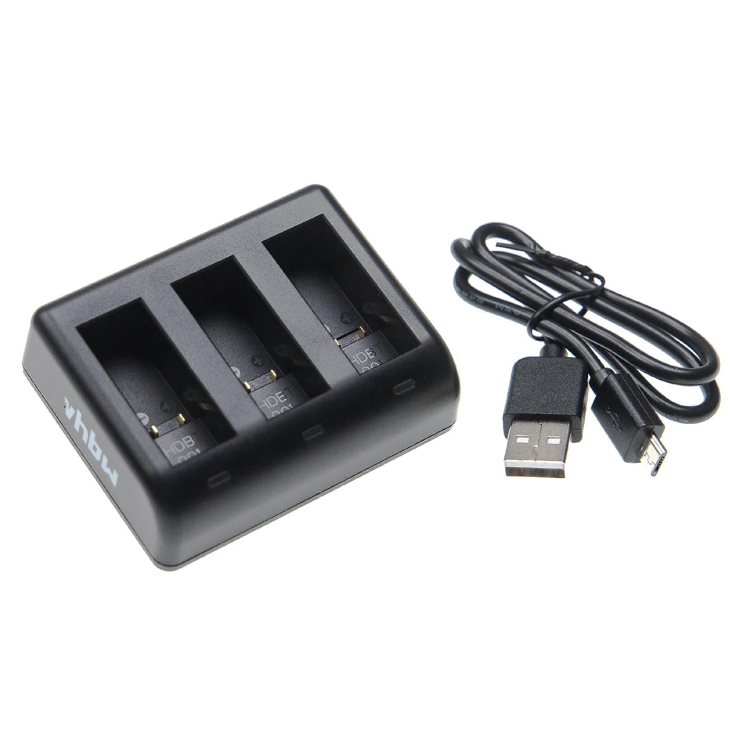 Chargeur USB vhbw compatible avec GoPro Hero 9 AHDBT-901 9 10 caméra/batterie - socle de charge trip