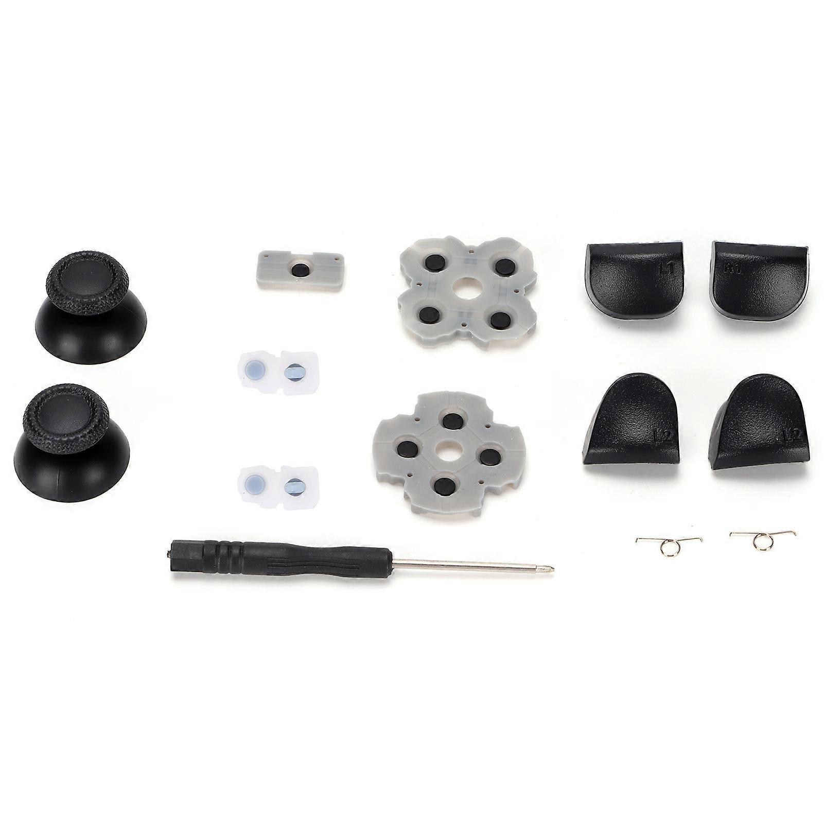 Controller Replacement Kit For Ps5 Handle Conductive Rubber Pad Rocker 3d Plastic Cap L12 Replacement Buttons Set