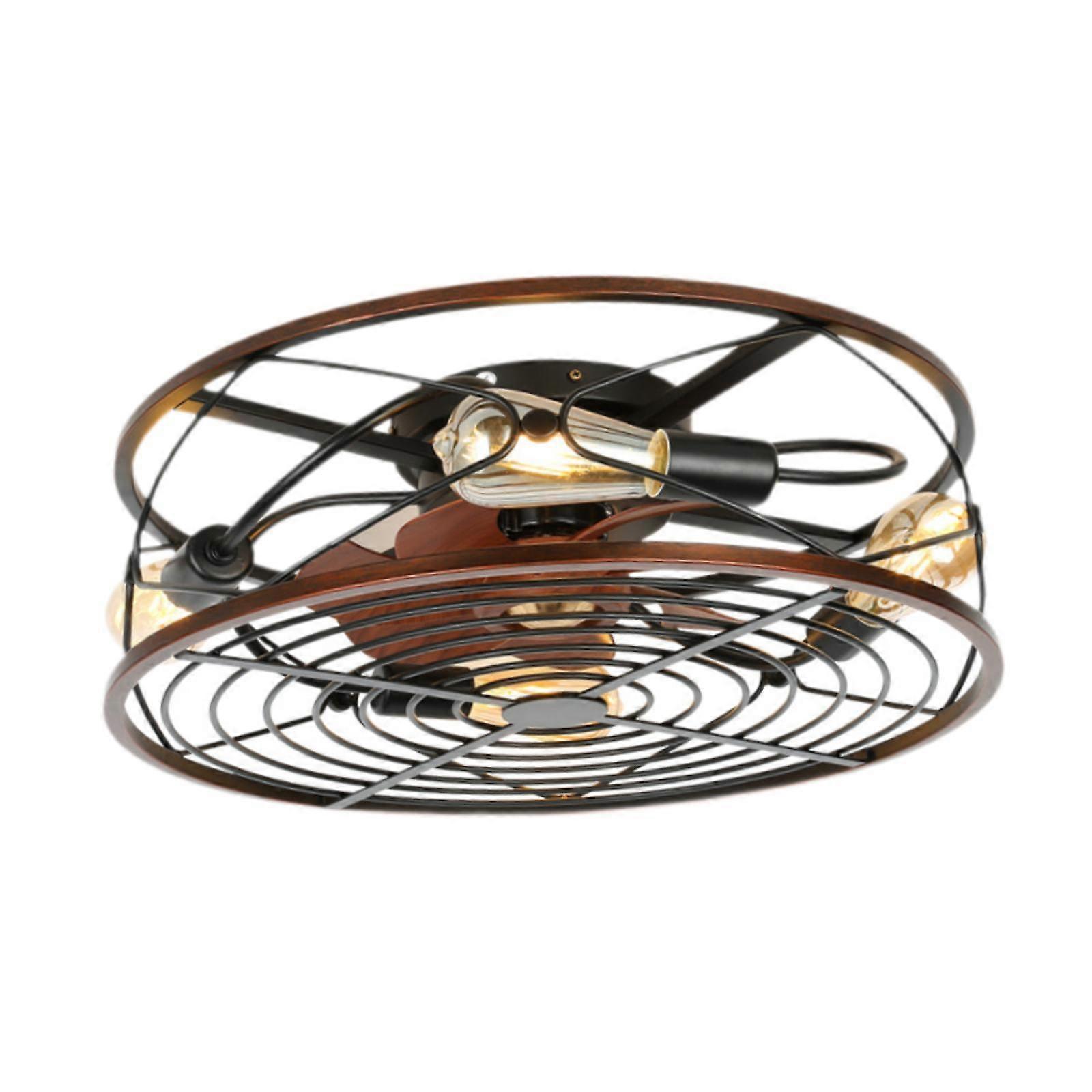 Caged Ceiling Fan with Light Farmhouse Fan Light Ceiling Fixtures for Office Style A