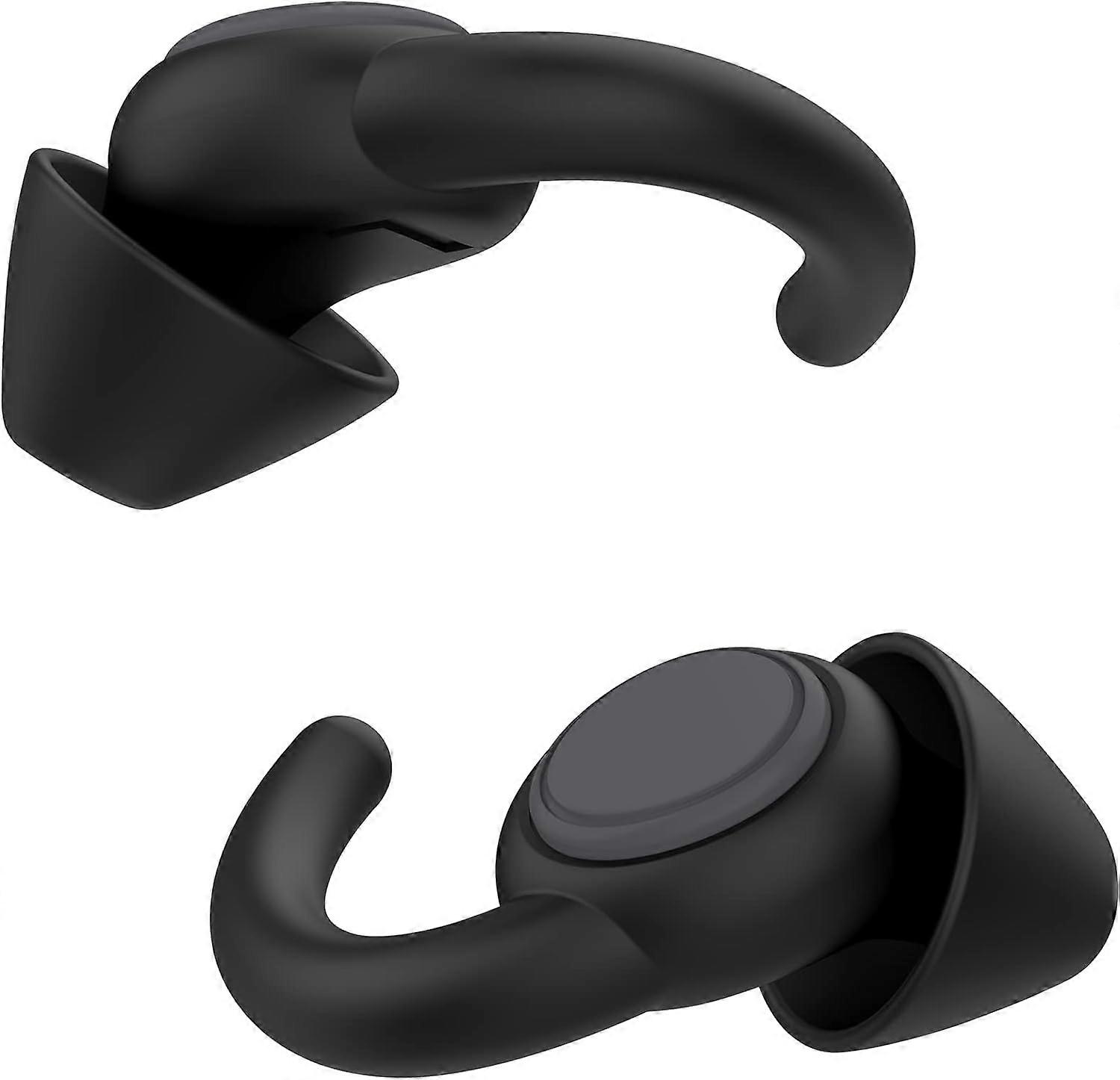 2 pairs of black earplugs for sleep (S+L) in 1 fine gift box, noise c