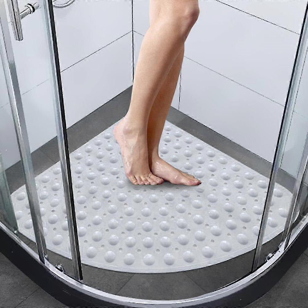 Corner Bath Shower Mat Non Slip Quadrant Sector Anti-bacterial 54x54cm