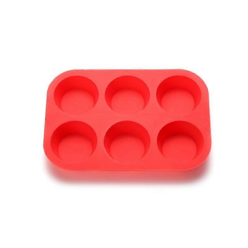 6 Holes Silicone Mold For Chocolate, Cake, Jelly And Pudding Making, Cupcake Molds, Kitchen Gadgets