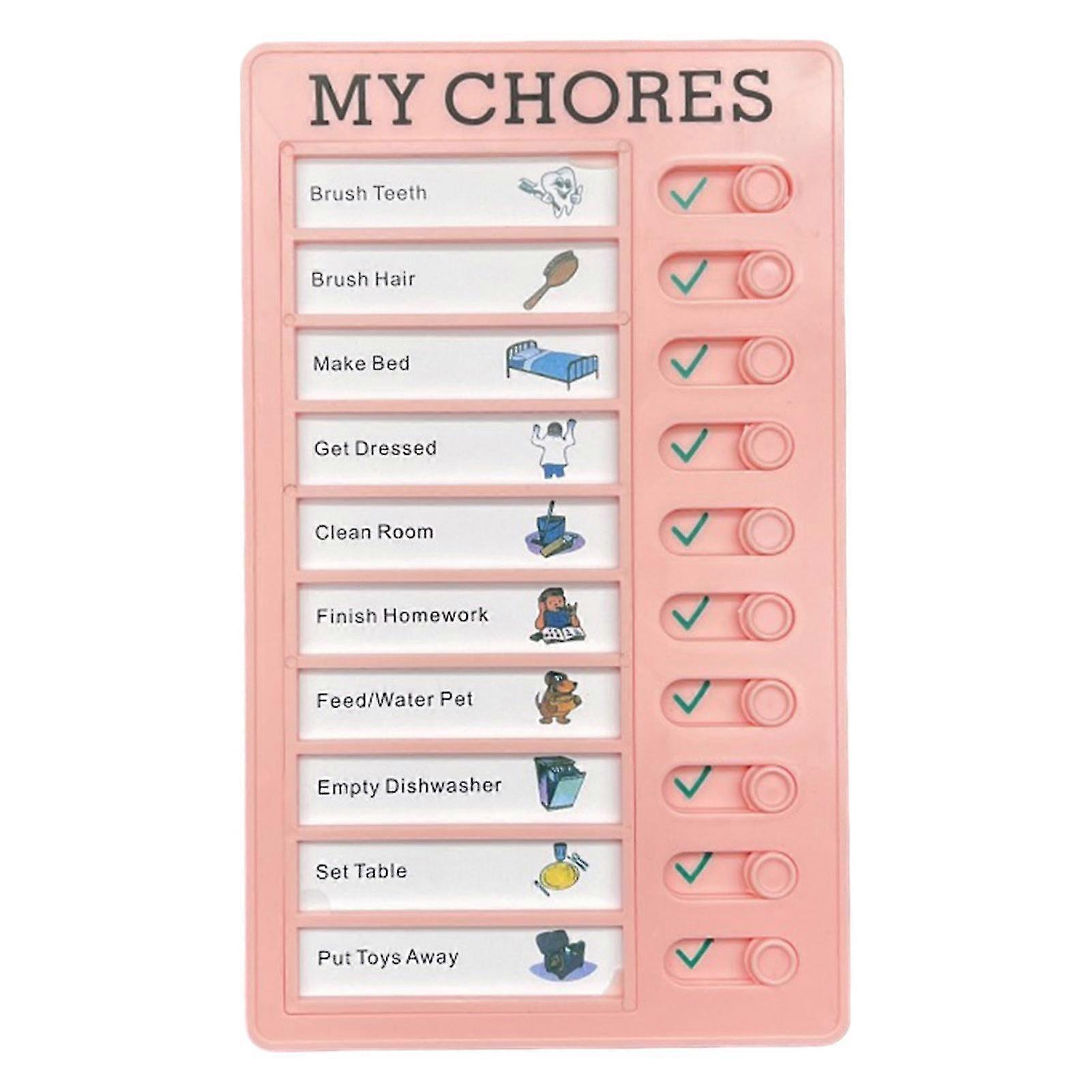 Kids Chore Chart Plastic Checklist Board Detachable Message Board Daily To Do List Rv Checklist