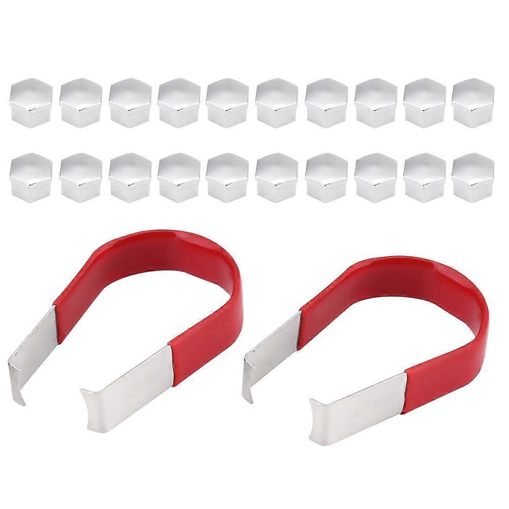 20 Stück 19 mm Chrom Universal Radmutter Bolzen Kappe Abdeckung mit Entfernungswerkzeug