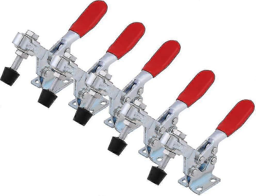 5pcs Quick Release Toggle Clamp Gh-225-d 227kg 500lbs Heavy Duty Handle Vertical Type Toggle Clamps Red