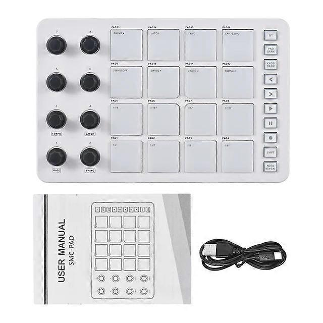 Controller Pad Con Retroilluminazione Rgb - Tastiera Midi Con Connessione Bt, Bassa Latenza, Interfaccia Di Uscita Da 3,5 mm E 16 Strike Pad