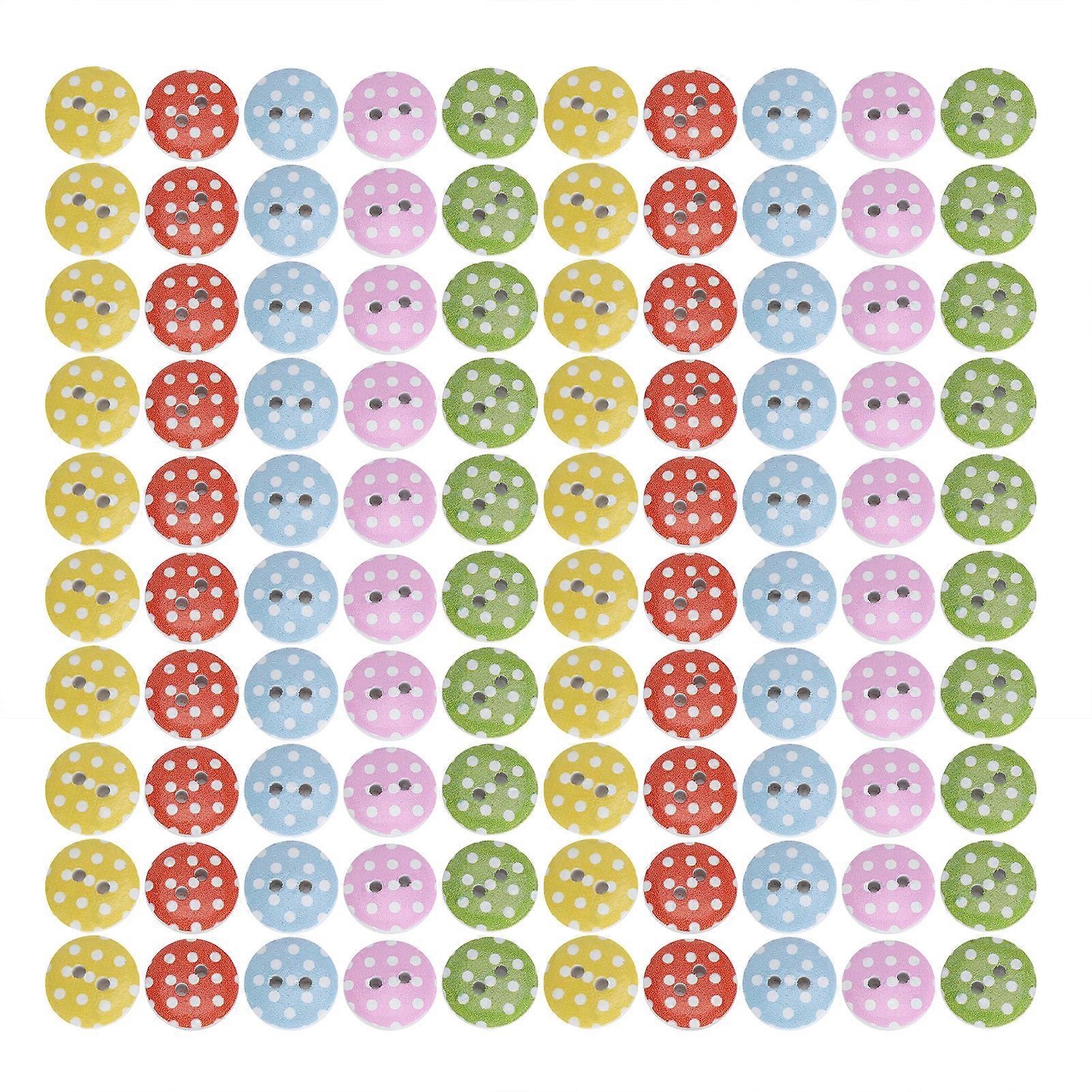 100stk træknapper hvid baggrund 9? Farve udskrivning klud syning tilbehør 15mm