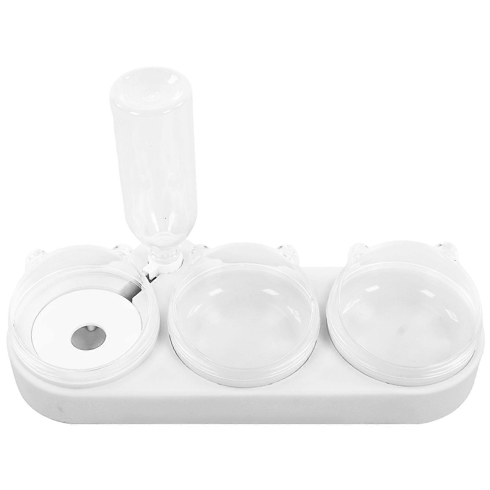 Cat Double Food Bowls Multipurpose Food Grade PP Automatic 3 in 1 Water Feeder Bowls for Small Cats and Dogs