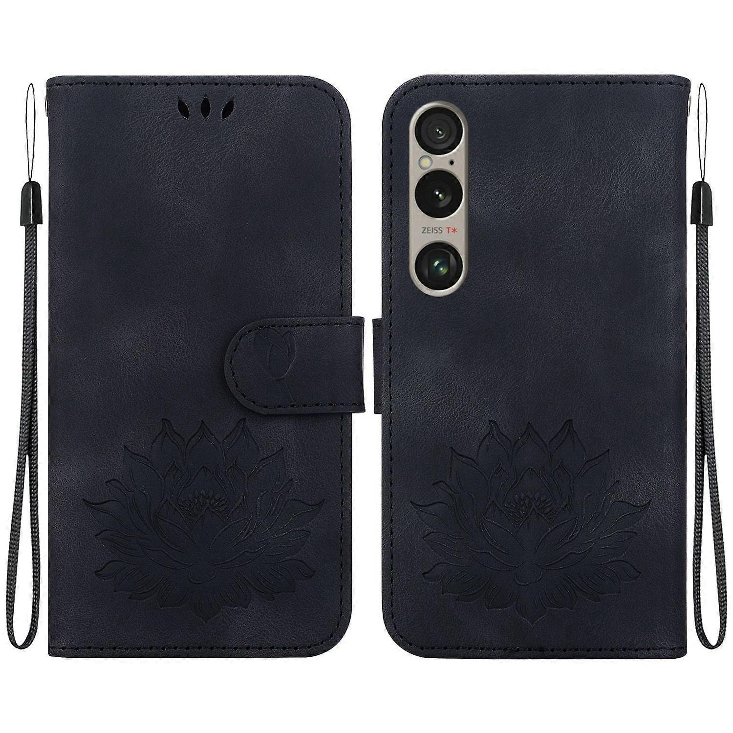 Lotus Embossed Leather Case For Sony Xperia 1 VI
