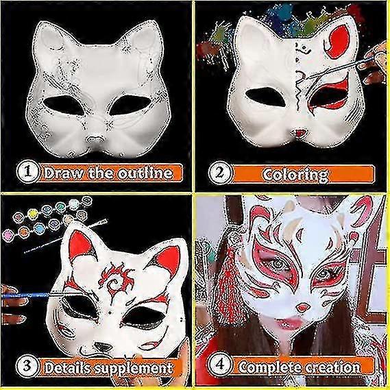 DIY Weiße Masken Zum Bemalen – Blanko Papier-Masken Für Halloween, Cosplay & Kindergeburtstag – Kreativ-Set