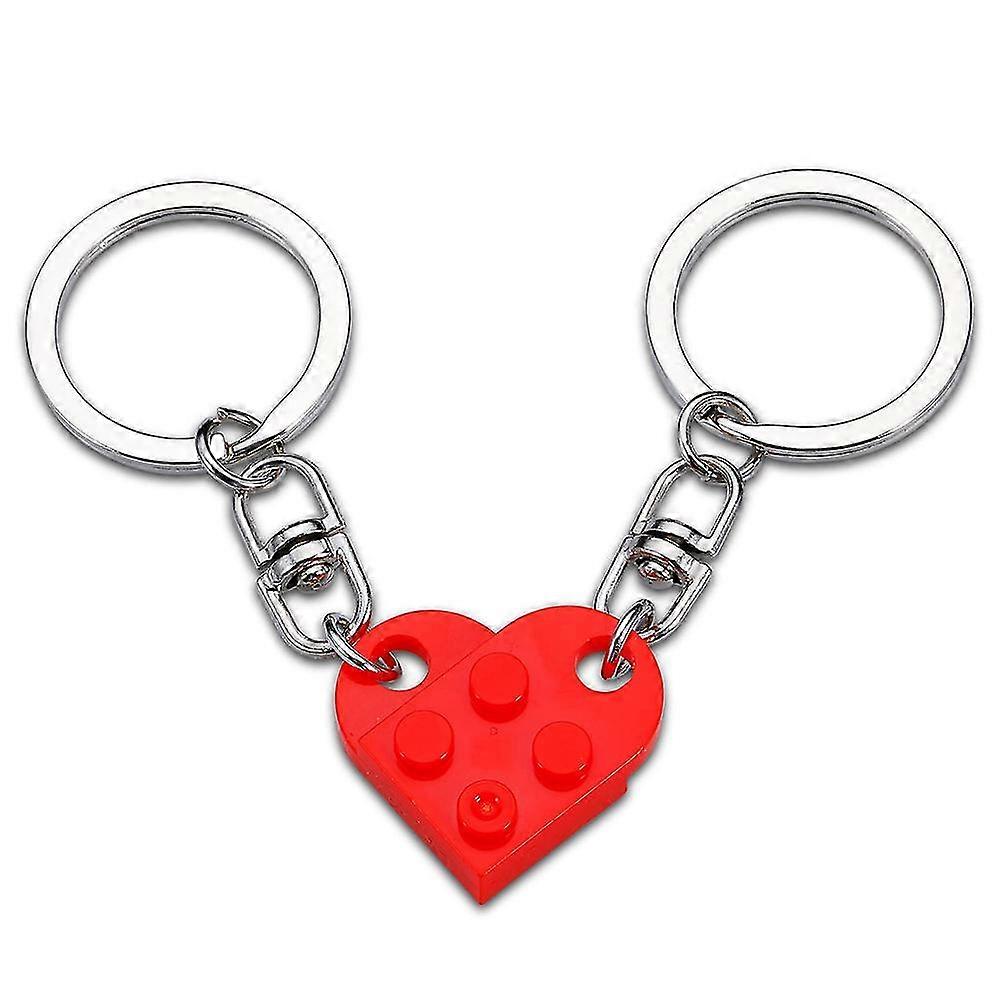 2pcs/set couples matching brick love heart keychain key ring Valentine's Day gifts for him her