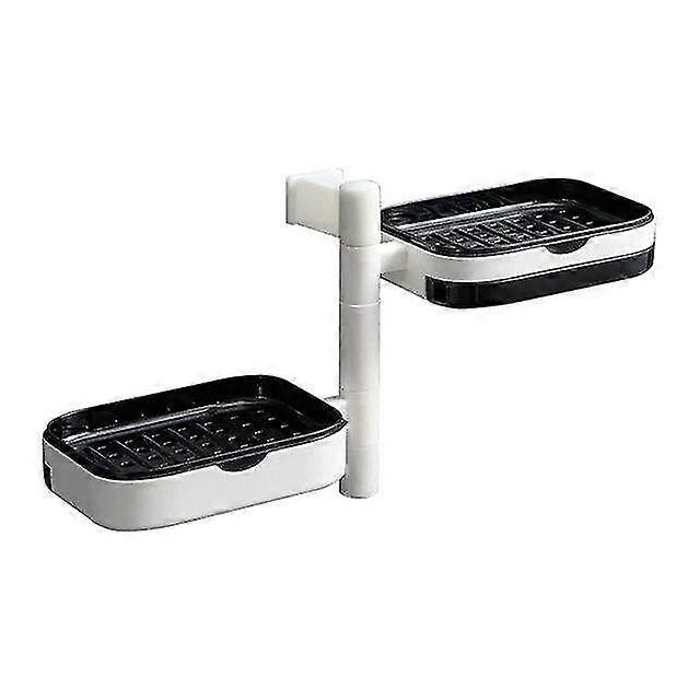 Soap Dishes Holders Bathroom Drain Soap Dish Organizer 2 Tiers Rotating Shampoo Shower Gel Dish Holder|soap Dishes