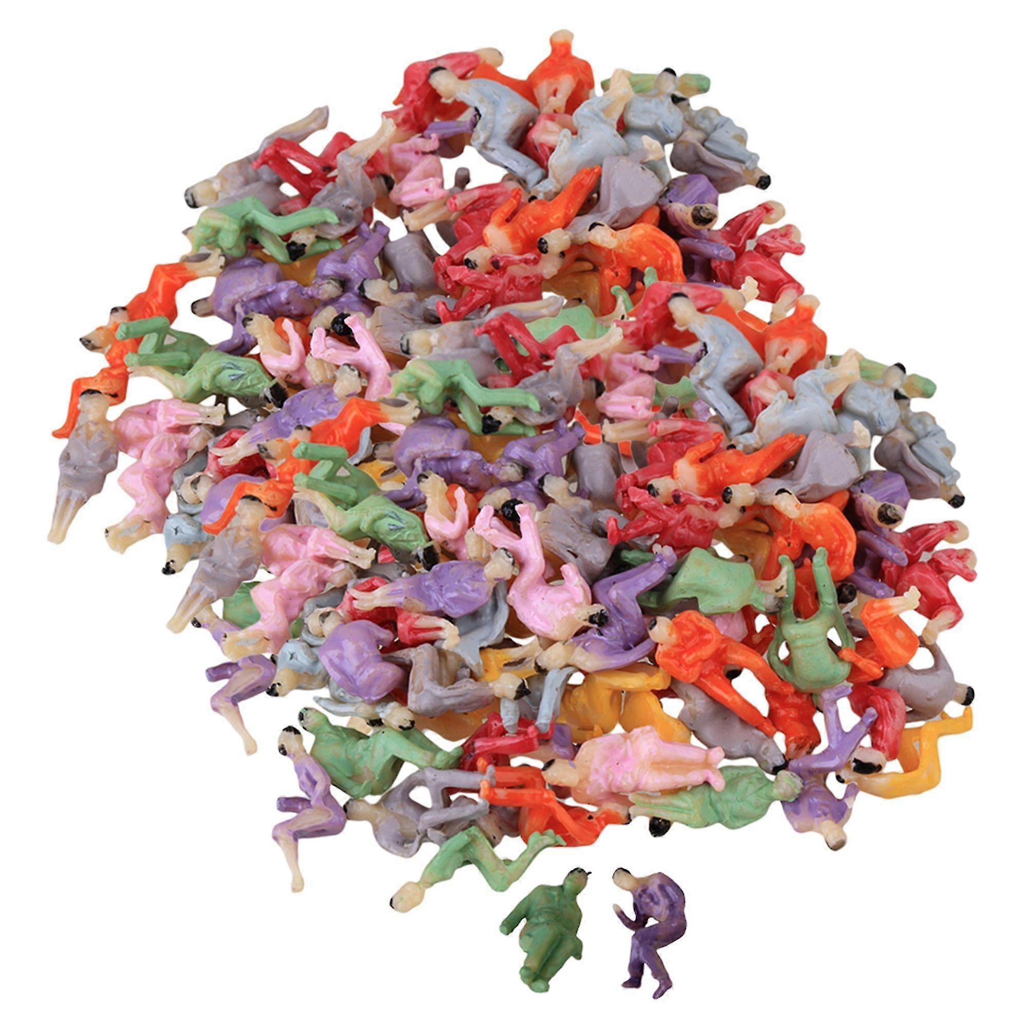 200pcs N Scale 1:100 Painted Seated Figures Model Train Scenery Layout