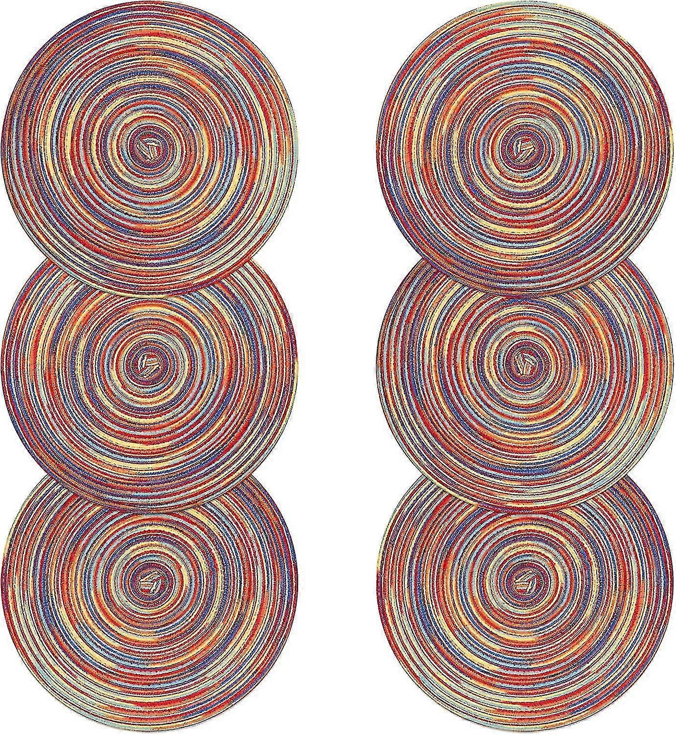 6 Pcs Round Woven Placemats