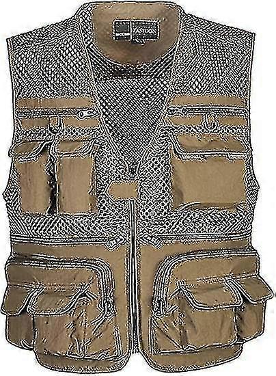 בגדי ריקוד גברים קיץ עבודה בחוץ ספארי דיג מסעות אפוד צילום עם כיסים-YuJia