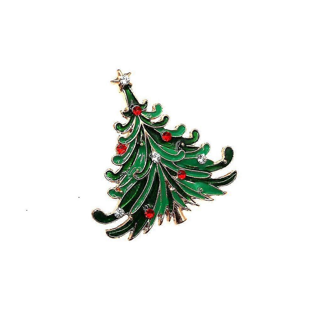 4x Fashion Cute Multicolor Crystal Christmas Tree Brooch Pin Holiday Party Gift