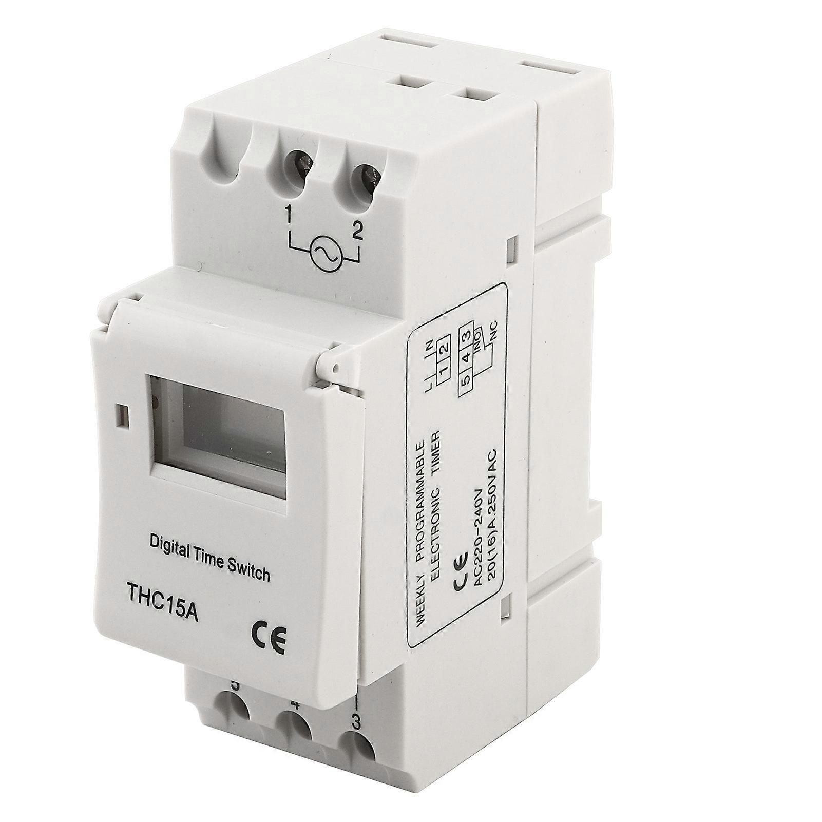 THC15A 220?240VAC 20A DIN Rail Digital Programmable Timer Switch