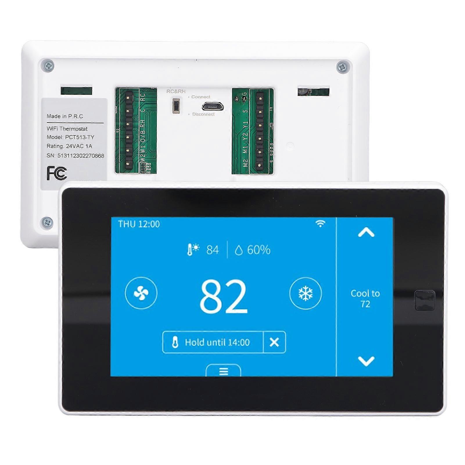 Digital Thermostat Smart WiFi Temperature Monitor Sensor with Large LCD Touch Screen Remote Control for Home NO.7051