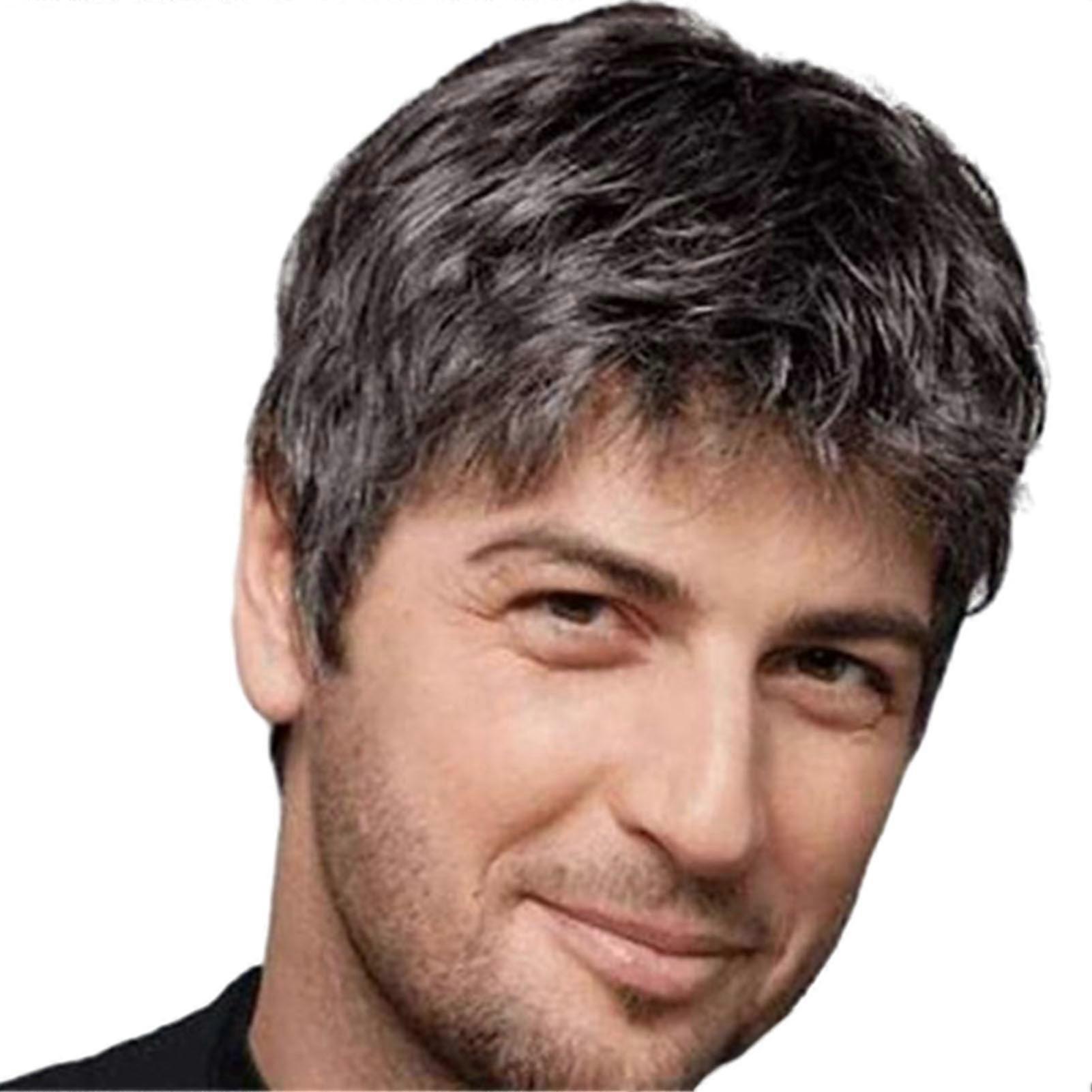 Man Short Top Wig Head Set Personalized Hair Extensions for Daily Makeup