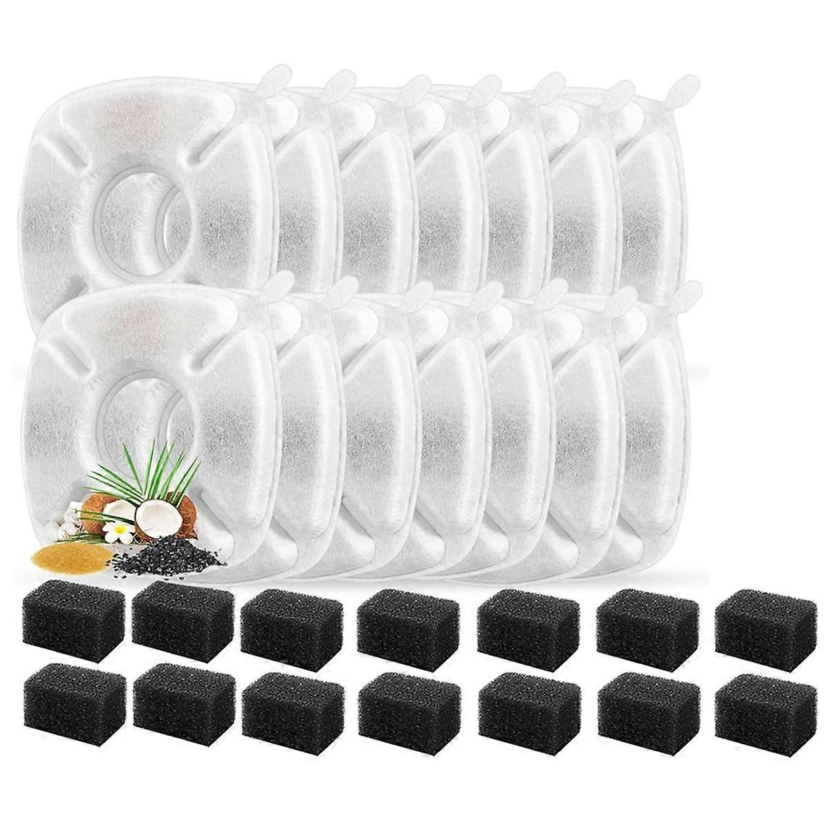28Pcs Cat Water Fountain Replacement Filters Water Fountain Filters Pre-Filter Sponges for 95oz/2.8