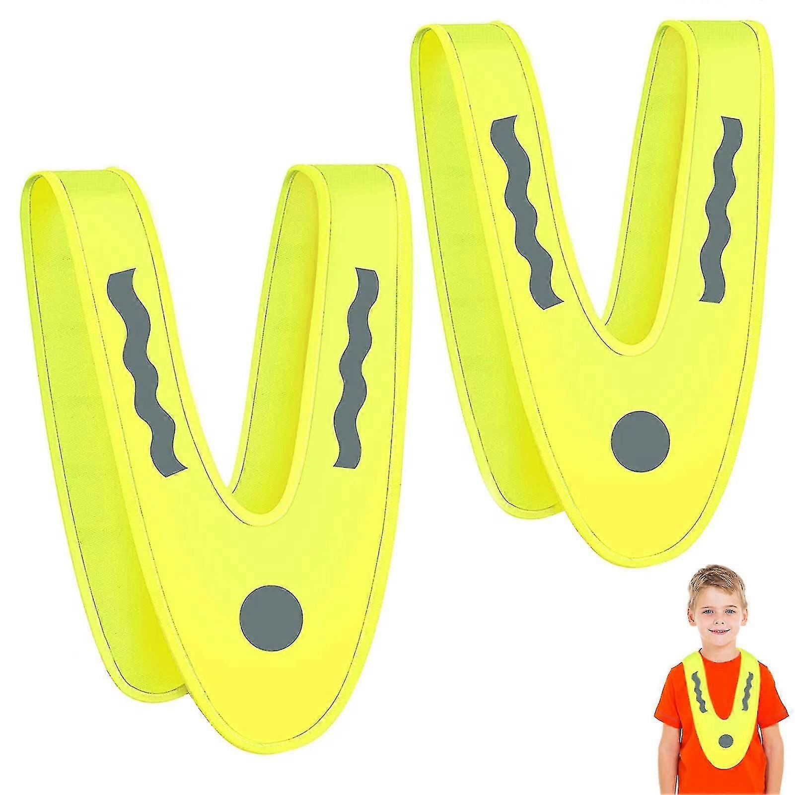 Reflektierende Weste Kinder 2pcs V Form Licht Sicherheitswesten von Kindern Waschbar