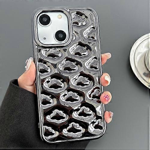 For iPhone 15 Cloud Texture Electroplated TPU Mobile Phone Case