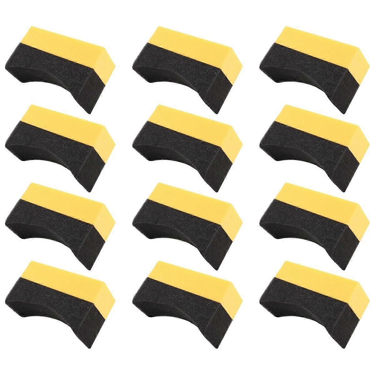 12 Pieces Tire Contour Dressing Applicator Pads Color Polishing Sponge Wax Buffing Pads Tire Shine