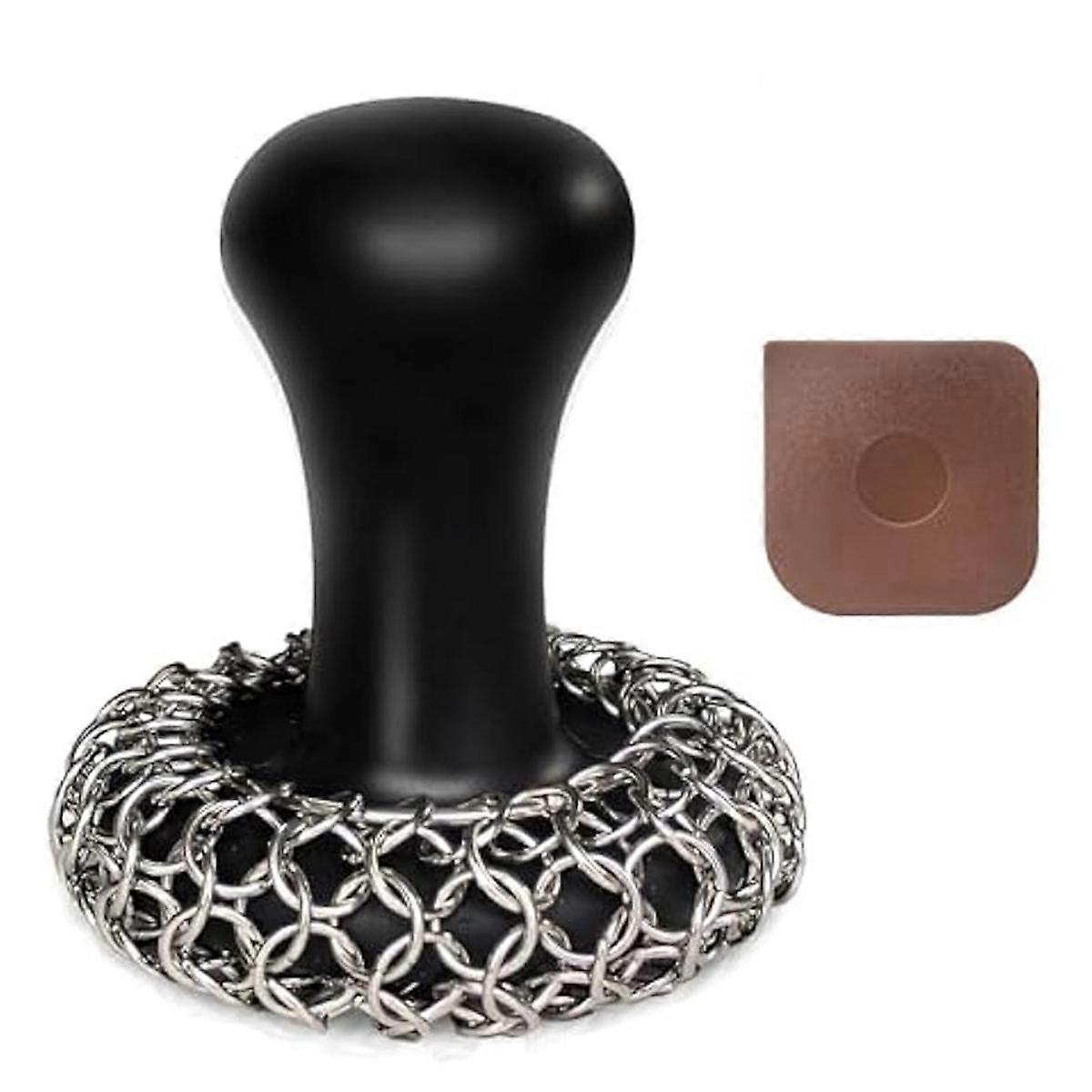 Cast Iron Scrubber,Cast Iron Skillet Cleaner Scrubber,Chainmail Scrubber for Fry Pan,Cast Iron Skil