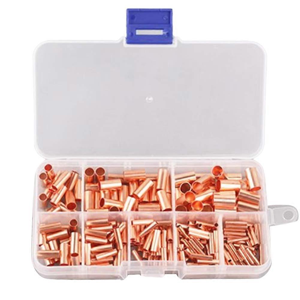 250Pcs GT Copper Connecting Pipe Wire Joint Small Copper Tube Terminal Cable Lug Bootlace Ferrule K