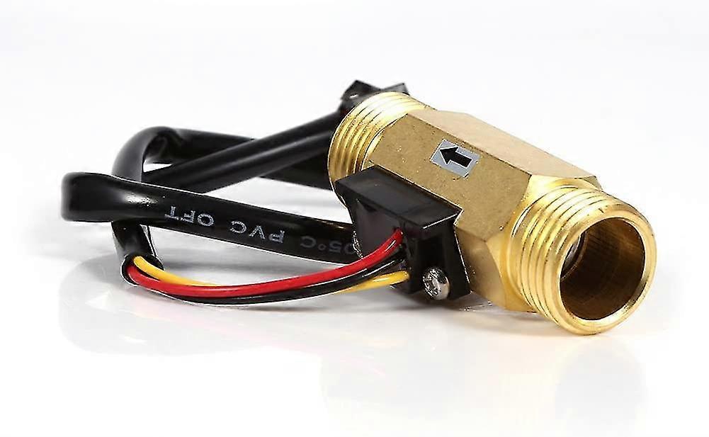 Water Flow Sensor Flow Meter Fluid Meter Water Flow Switch 60mm G1/2 In Copper Wire Liquid Meter 1-30l/min