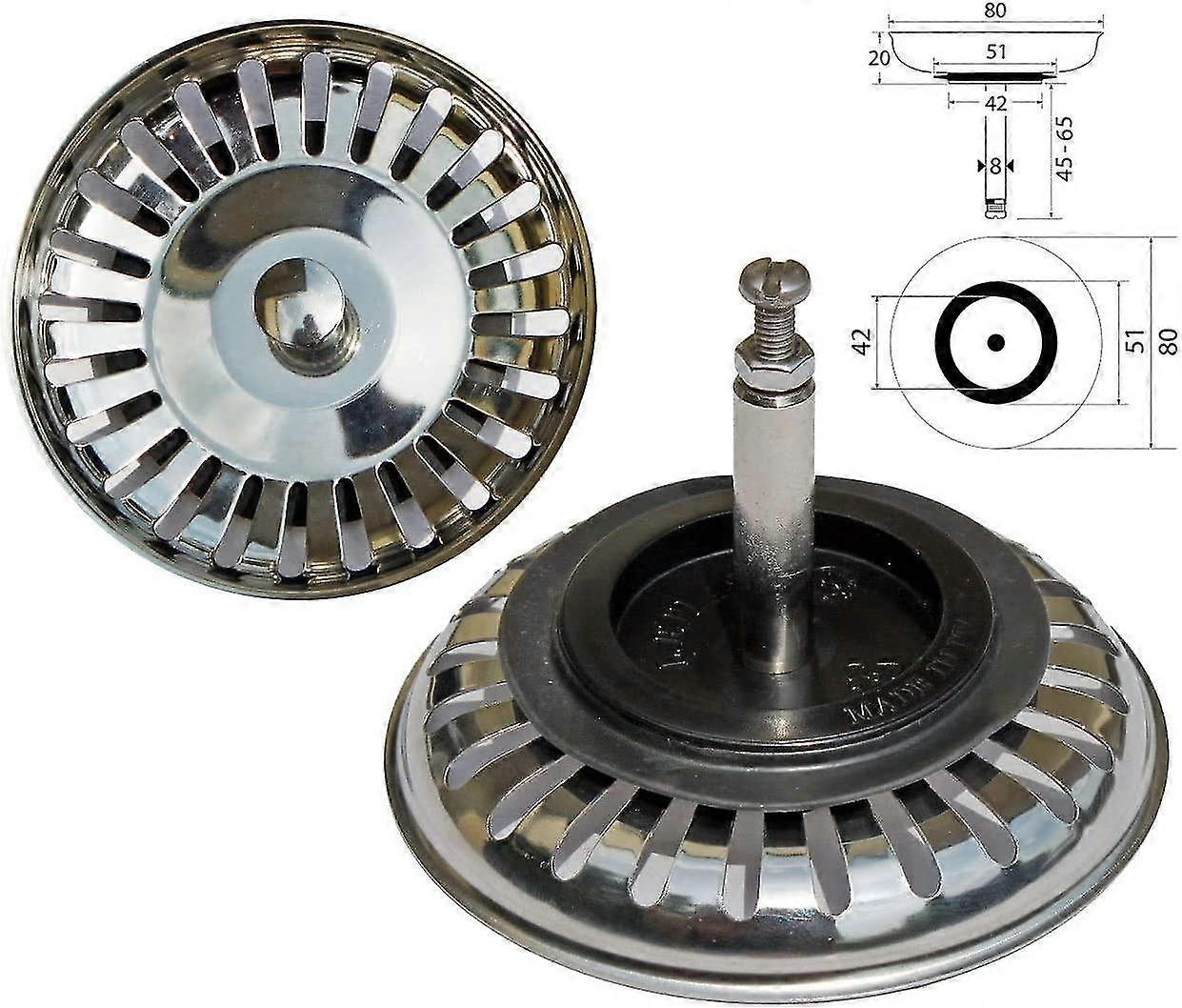 Kitchen Sink Drain Strainer And Anti-clogging Kitchen Sink Stopper - Kitchen Drainer And Stopper Set For Standard