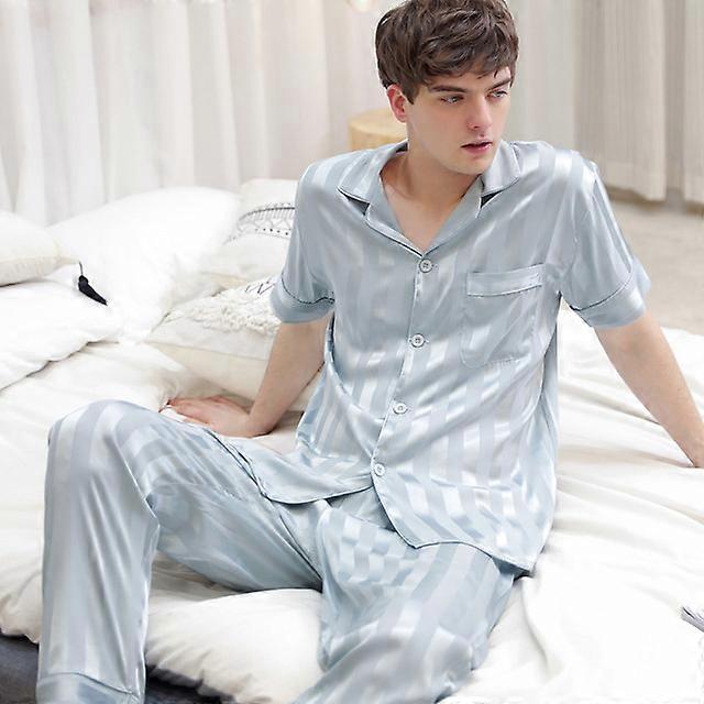 Brand Men Silk Pajamas Set