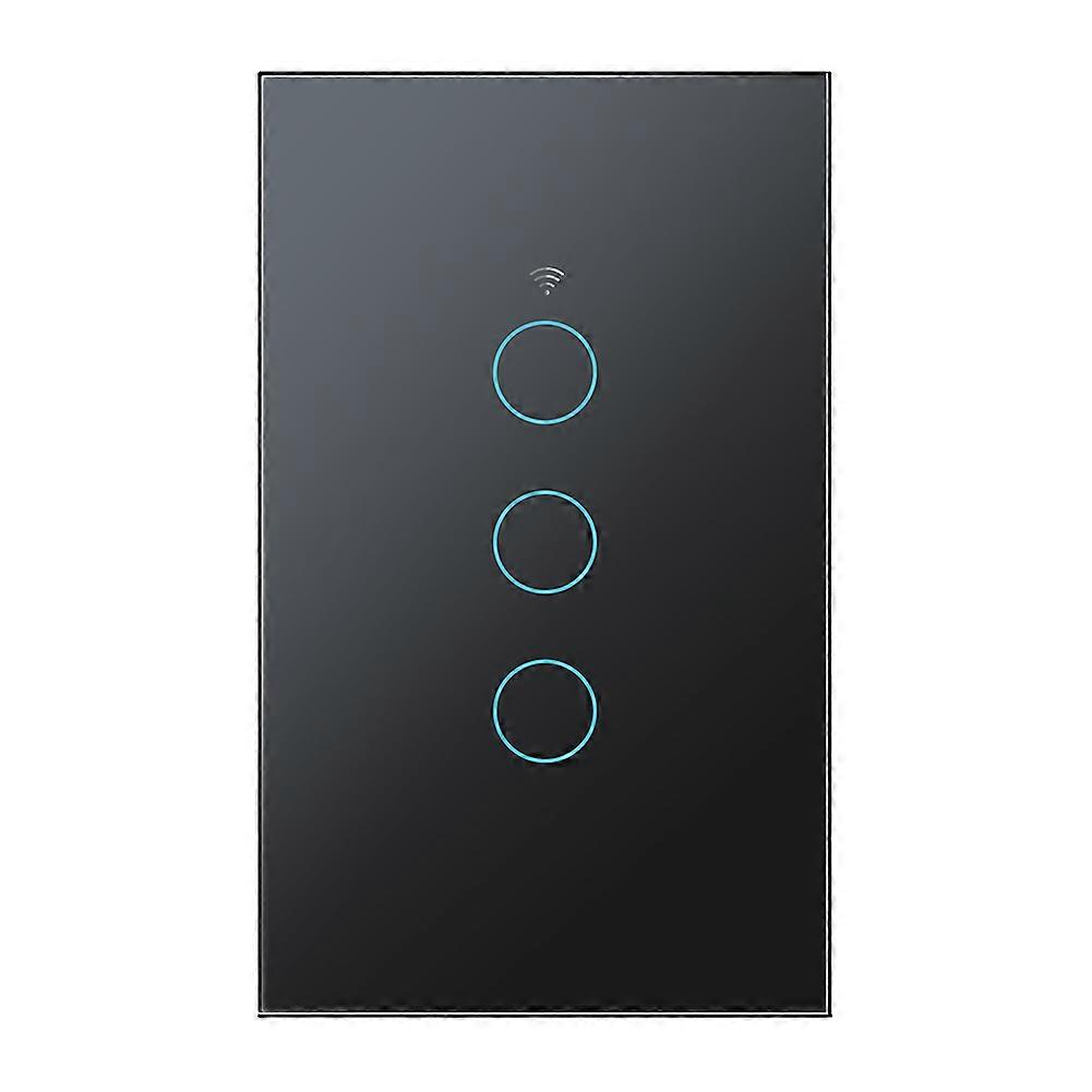 Gang WiFi Smart Wall Touch Light Switch Glass Panel for Alexa/Google APP