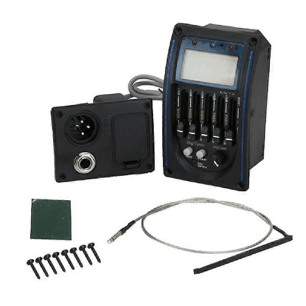 5-pásmový Prener Lc5 Akustický kytarový snímač Předzesilovač Eq Lcd tuner Piezo ekvalizér