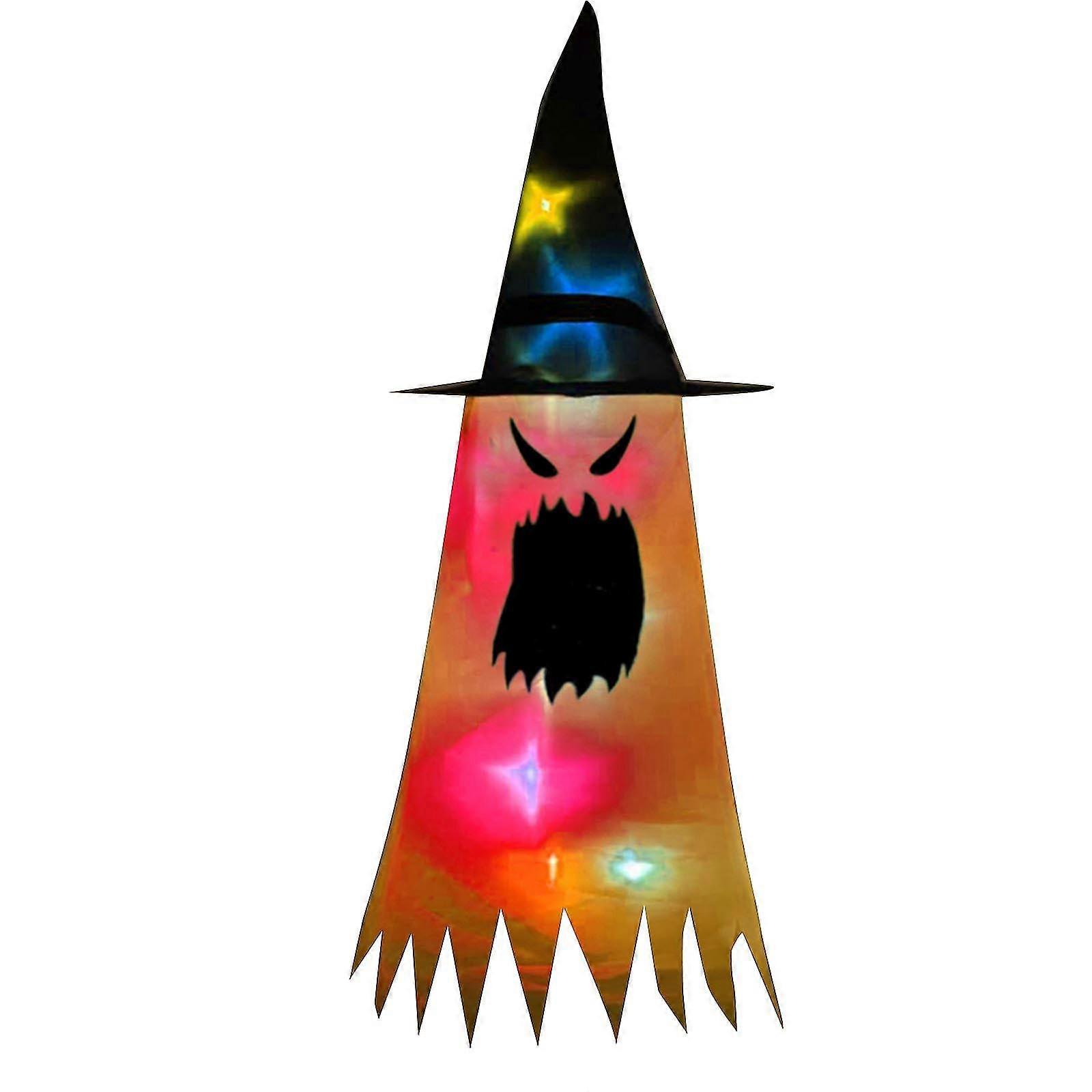 ガーデンデコレーション輝くハロウィーンの休日は、ライト魔女帽子ランプペンダントを導いた