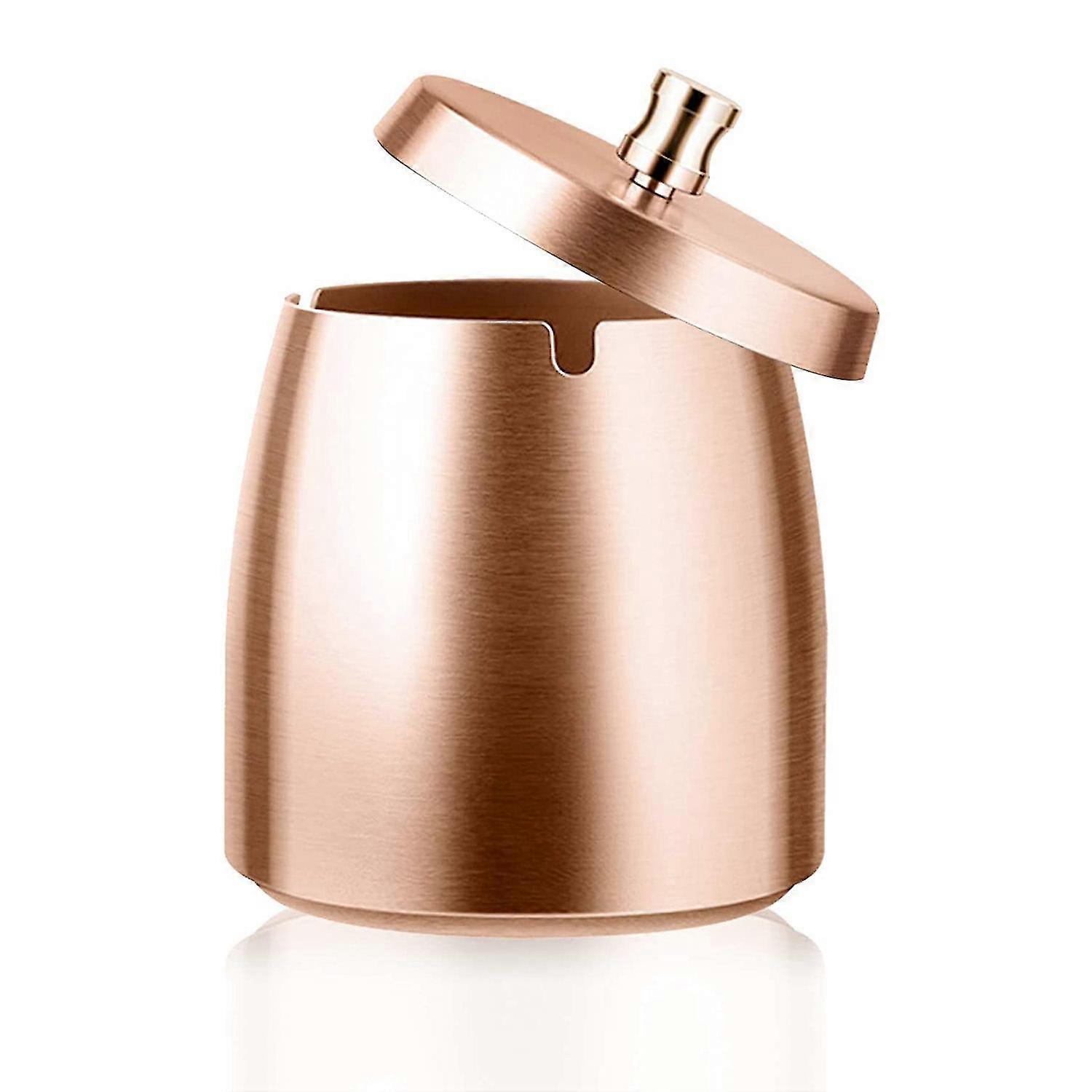 Stainless Steel Ashtray With Lid For Cigarette,big Capacity Windproof/rainproof Ashtray For Home,off