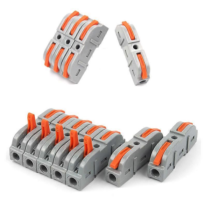 Quick Release Electrical Connectors with Lever, Automatic Connection Terminals, 1-Wire 2-Inlet and Can Be Freely Combined, 34 Piece Assortment