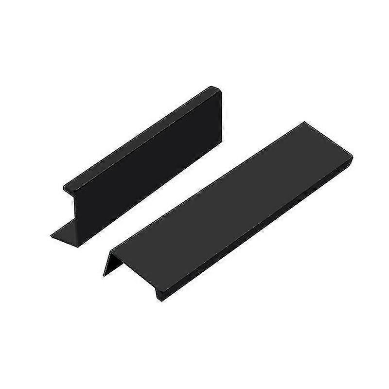 2pcs Hole Steel Aluminum Alloy Invisible Edge Sealing Handle Cabinet Door Built-in Black Handle Extended Handle