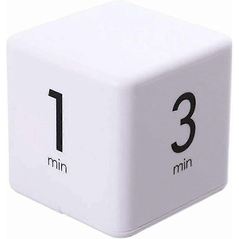 Kitchen Timer, Cube Timer Stopwatch and Countdown Timer for Kitchen Cooking Class Training, Digital Alarm Clock Timer LED Display (White 1-3-5-10 Minu