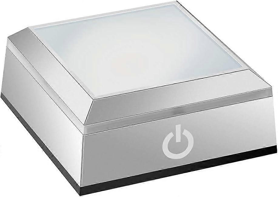 LED Lamp Holder Crystal 3D Glass Art Color Lighting Square Stand Display Board Flat