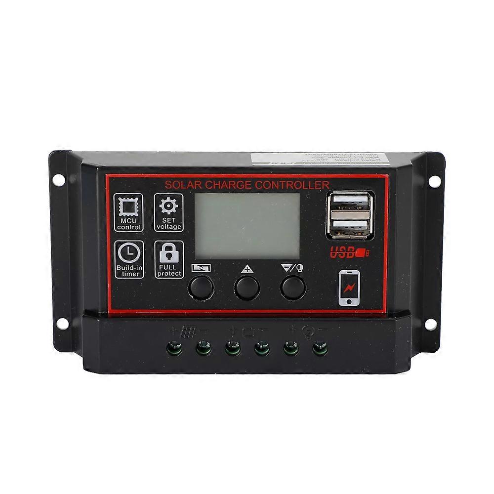 30A Solar Panel Battery Controller Charge Controller Panel Regulator PWM LCD Dual USB 12V/24V js