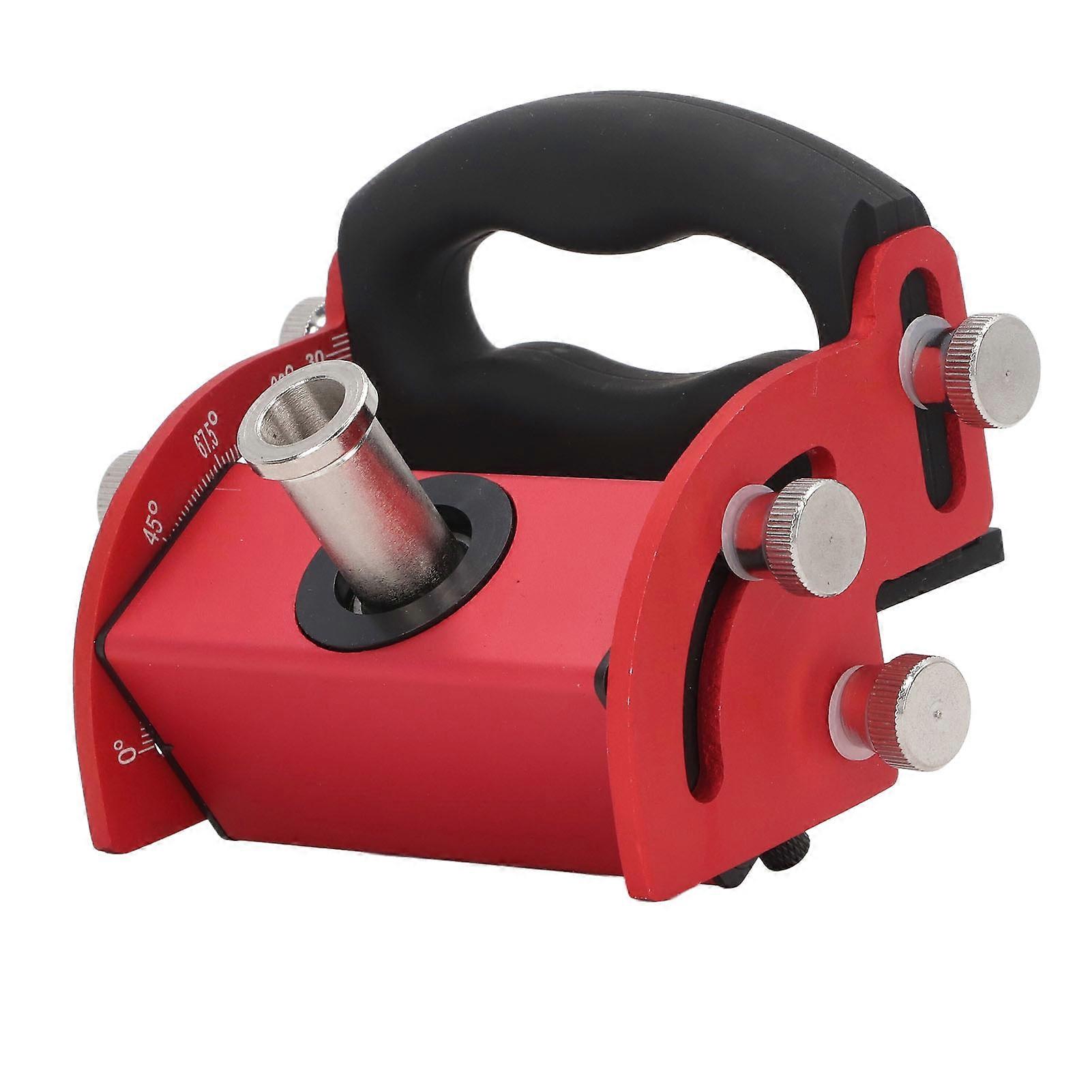 Woodworking Hole Locator Aluminum Alloy Adjustable 0?90 Clear Scale Guide Positioner for Inclined Hole Red