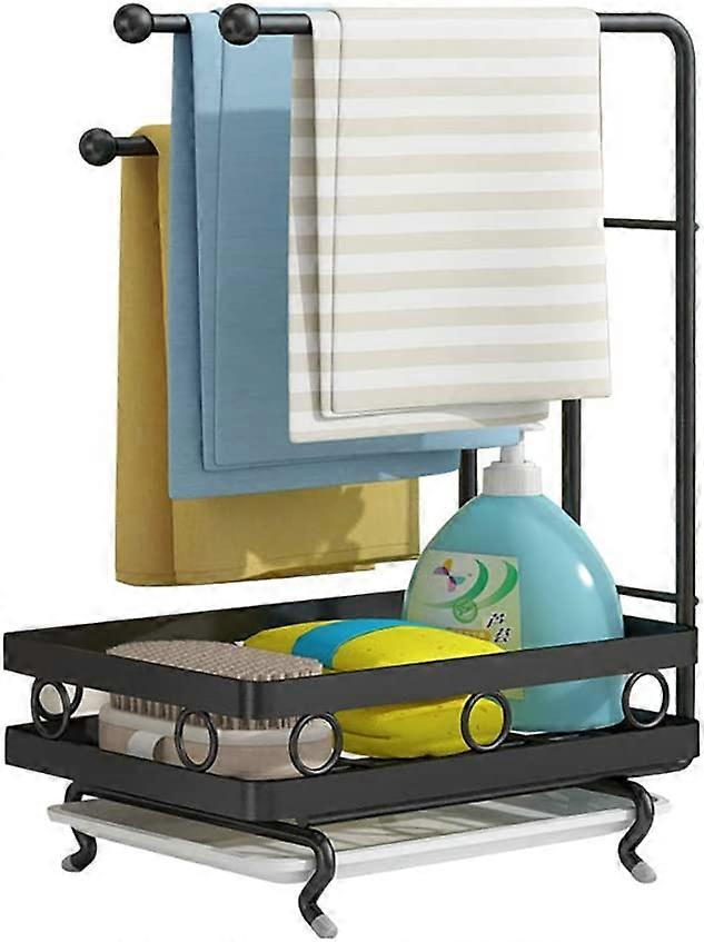 Sponge Holder,Kitchen Sink Organizer (Black)