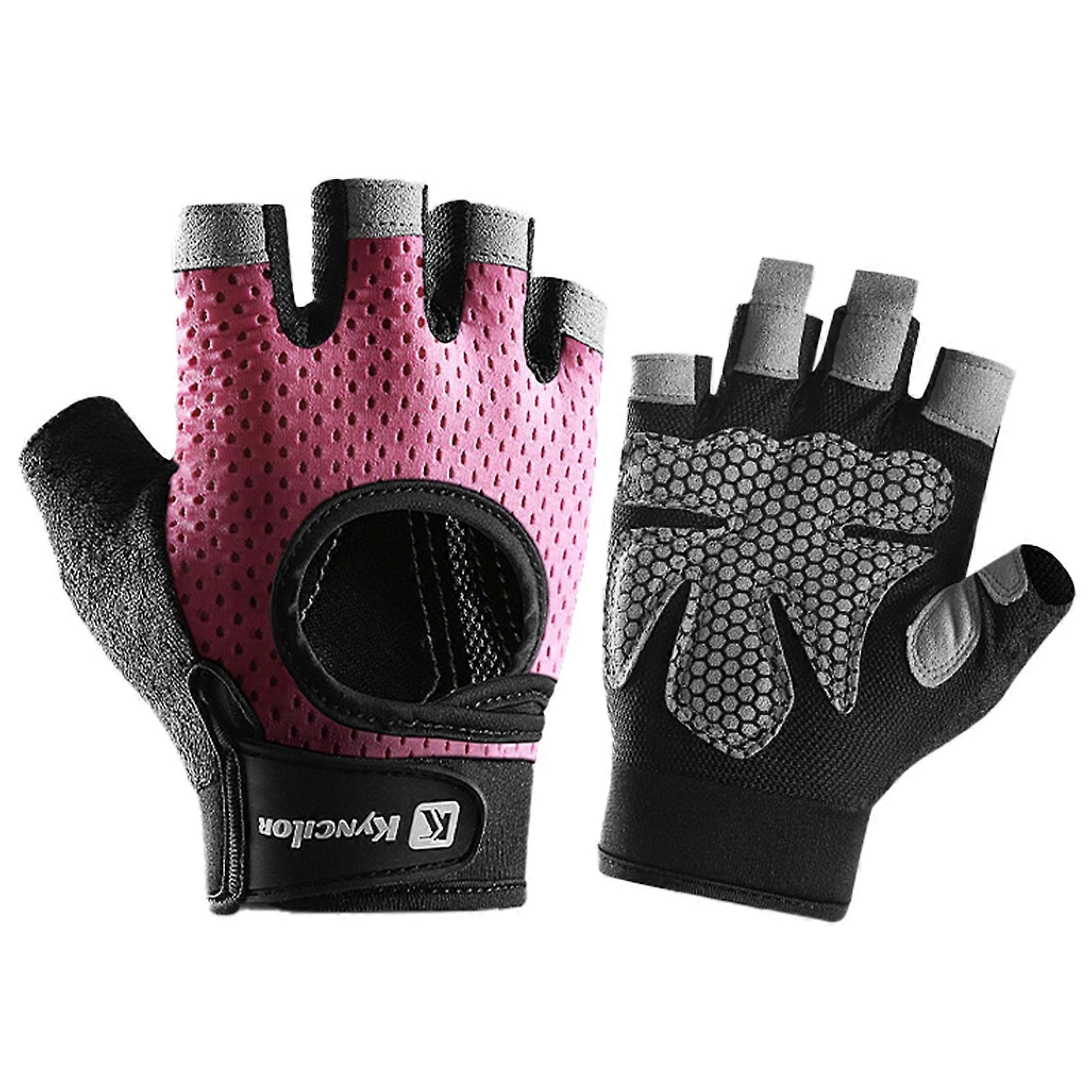 Kaesi 1 Pair Workout Gloves Half Finger Palm Protection Nylon Breathable Exercise Gloves Gym Gloves for Fitness