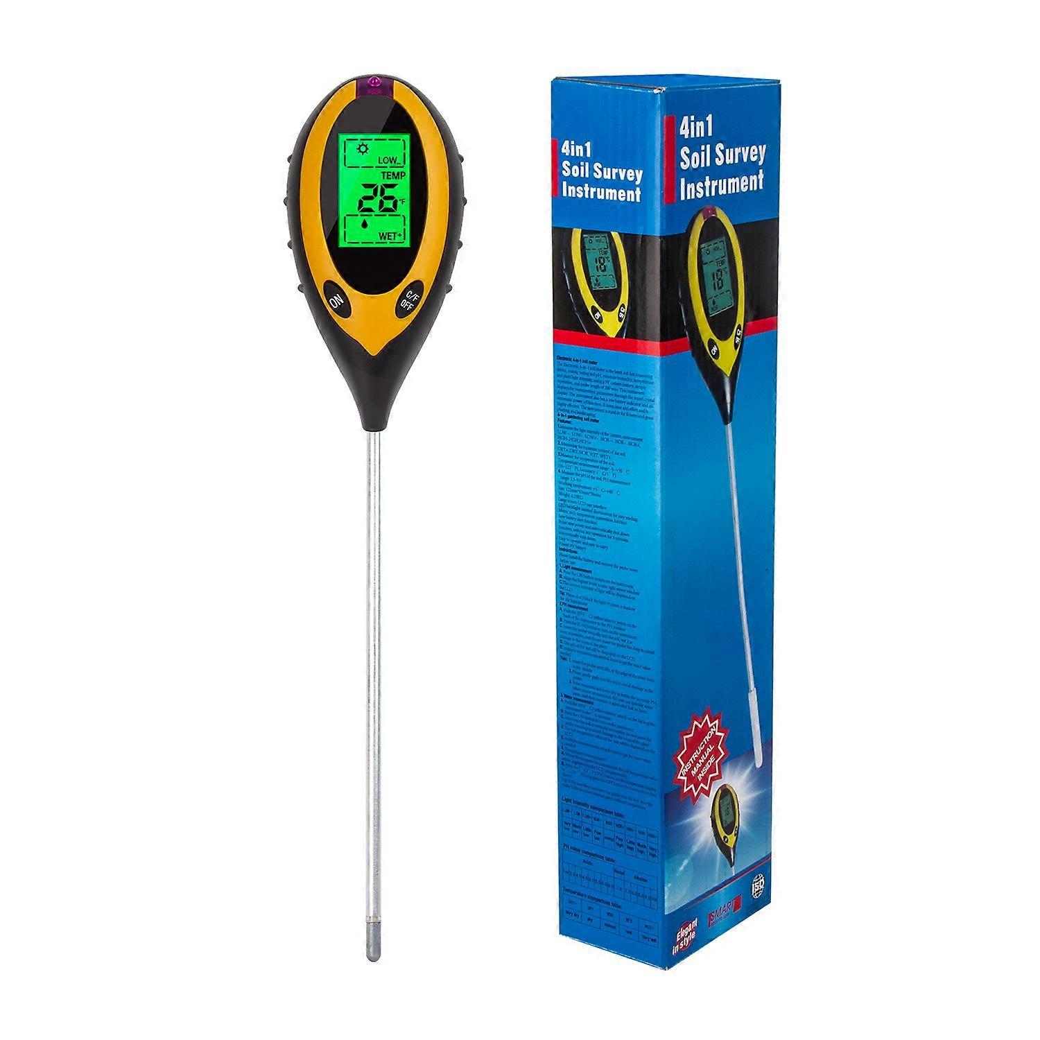 NA-TR02 Digital 4 In 1 Soil PH Meter Moisture Monitor Temperature Sunlight Tester for Gardening Plants Farming with test