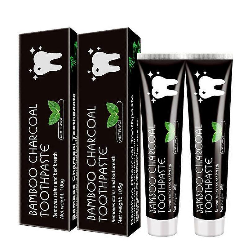 2 Pcs Activated Charcoal Toothpaste, 105 g Bamboo Charcoal Toothpaste, Teeth Whitening Toothpaste